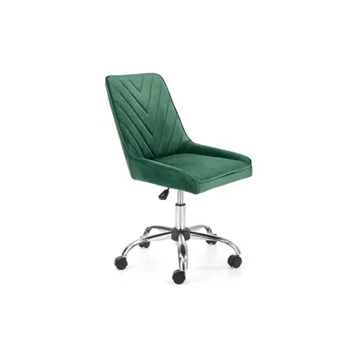 Scaun birou copii hm rico, ergonomic, stofa tip catifea, cadru polipropilena, pivotant, inaltime reglabila, 100 kg, verde drm9916