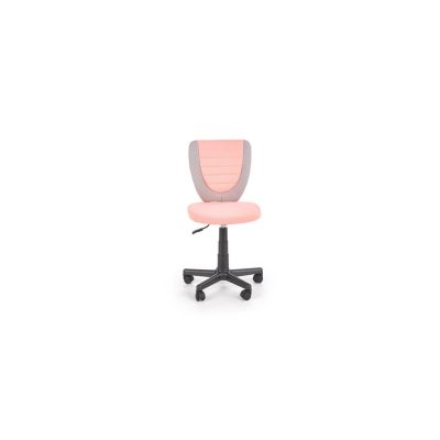 Scaun birou copii hm toby, ergonomic, cadru polipropilena, rotativ, inaltime reglabila, roti pivotante, 80 kg, gri/roz drm8855