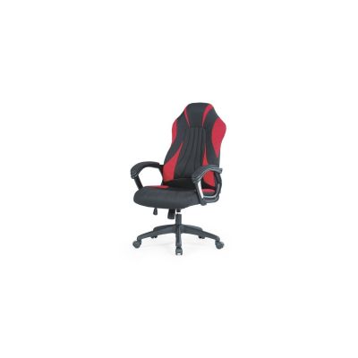 Scaun directorial hm sheriff, gaming, tapiterie stofa, inaltime ajustabila, mecanism de balans, cotiere incluse, 100 kg, negru/ rosu drm8799