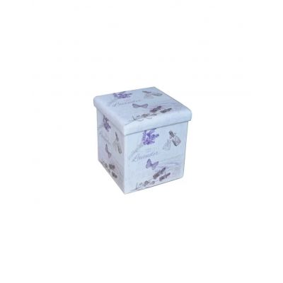Taburete cu spatiu depozitare, design, mdf/ piele ecologica, 100 kg, 38 x 38, lavanda multicolor drm9992