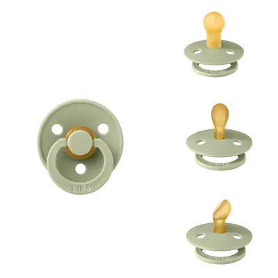 Bibs - set 3 suzete colour latex, tetina rotunda, simetrica & anatomica 0 luni +-sage bbb81341