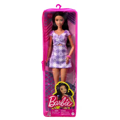 PAPUSA BARBIE FASHIONISTA BRUNETA CU ROCHIE MOV VIVMTFBR37_HJR98