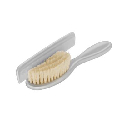 Perie si pieptan pentru bebelus Stone grey Rotho-babydesign