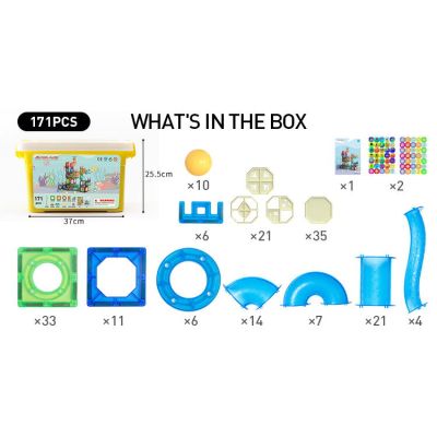 Set de constructie magnetic - marble run (171 piese)