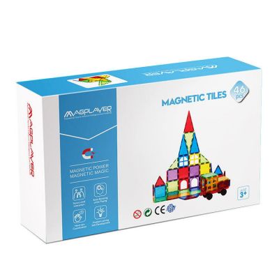 Set de constructie magnetic 3d - 46 piese