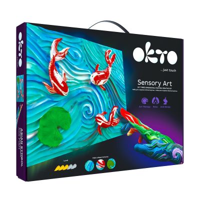 Set pictura 3D cu argila usoara, 30*40cm - Fishes KRTOK10002