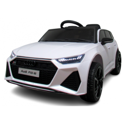 Masinuta electrica cu telecomanda audi rs6 r-sport - alb edeediaudirs6alb