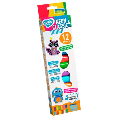 Set plastilina Lovin 12pcs*15gr - Neon&amp;Classic KRTOK41182