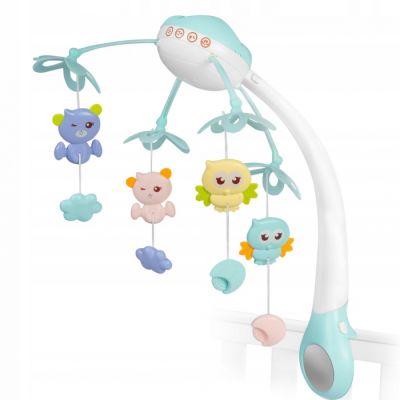 Carusel muzical pentru patut cu proiector, sunete si jucarii ricokids rk-813 - albastru edeedi781300