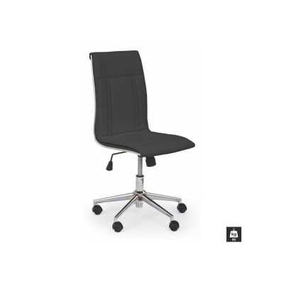 Scaun de birou hm porto, ergonomic, piele ecologica, cadru metalic, inaltime reglabila, 90 kg, negru drm2777