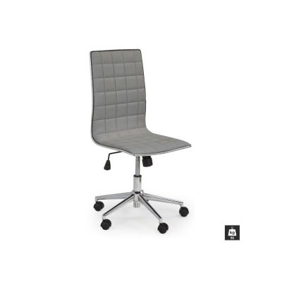 Scaun de birou hm tirol, ergonomic, piele ecologica, inaltime ajustabila, mecanism de balans, roti pivotante, 90 kg, gri drm2792