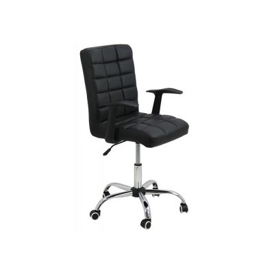 Scaun birou off 603, mecanism de balans, piele ecologica, baza otel cromat, 100 kg drm2533