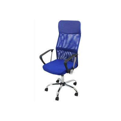Scaun birou ergonomic mesh off 907, baza cromata, cu tetiera, mecanism de balans, 110 kg drm999