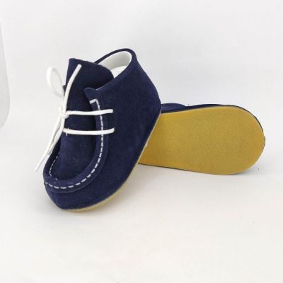 Botosei mocasini bebe Baby Fox din piele bleumarin si talpa din cauciuc pentru exterior - FOX10312772--blm