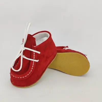 Botosei mocasini Baby Fox pentru bebe din piele rosie si talpa din cauciuc pentru exterior - FOX10312772-red