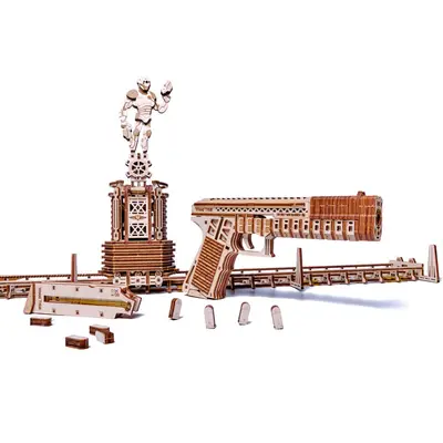 Puzzle 3D mecanic din lemn poligon de tragere JUBUD-00085