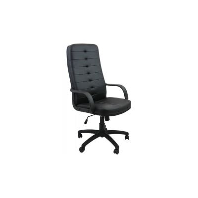 Scaun birou off 509, piele ecologica, baza polipropilena, inaltime reglabila, 100 kg, negru drm3053