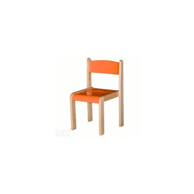 Scaun lemn gradinita bambi, h35, portocaliu drm10080
