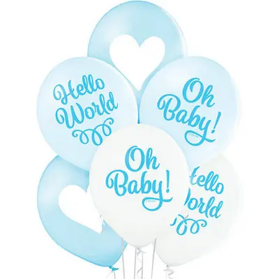 Set 6 baloane latex Oh baby boy 30cm JUBHB-BRN-5000588