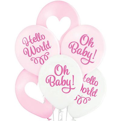 Set 6 baloane latex Oh baby girl 30cm JUBHB-BRN-5000587