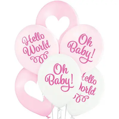 Set 6 baloane latex Oh baby girl 30cm JUBHB-BRN-5000587