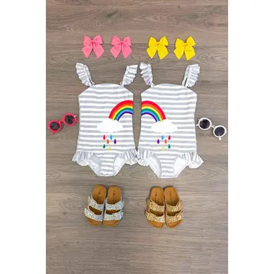 Costum de baie - Curcubeu - gemene (Marime: 120) JEMdrl47d26