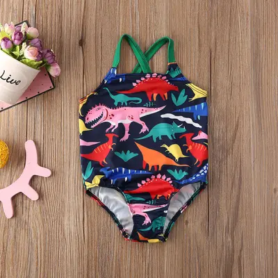 Costum de baie Dinozauri colorati (Marime: 70) JEMdrl47b2o1