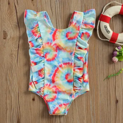 Costum de baie multicolor cu volanne verticale (Marime: 120) JEMdrl47b2g5
