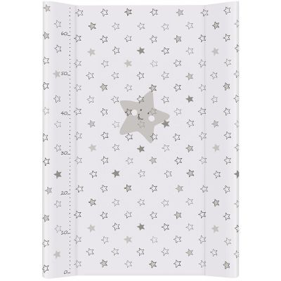 Ceba Baby - Saltea de infasat, Cu Intaritura, 70x50 cm, Happy Stars Grey BYNW-203-066-260