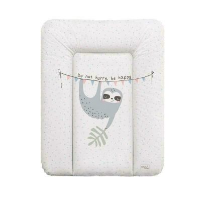 Ceba Baby - Saltea de infasat moale lenesul Candy Andy, Fara ftalati, 70 x 50 cm, Alb/Gri BYNW-143-121-611