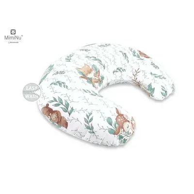 MimiNu - Perna pentru alaptat, Din bumbac certificat Oeko Tex Standard 100, Cu husa detasabila, Cu fermoar securizat, Circumferinta 155 cm, Lulu Natural BYN6426972016292