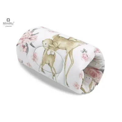 MimiNu - Perna pentru alaptat tip manson, Din bumbac certificat Oeko Tex Standard 100, 25 cm, Sweet Deer Pink BYN6426972011969