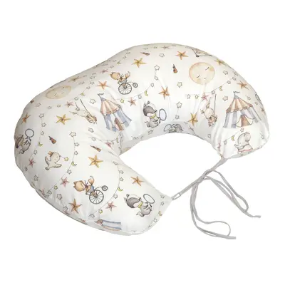 Perna Pentru Gravide Si Alaptare, Husa Detasabila Din Bumbac 100% Si Umplutura Antialergica Babysoft  , Circ Blue, Amy Pjb84664