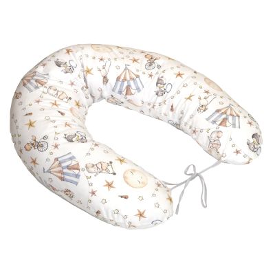 Perna Pentru Gravide Si Alaptare, Husa Detasabila Din Bumbac 100% Si Umplutura Antialergica Babysoft  , Circ Blue, Amy Pjb84778