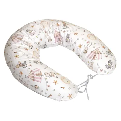 Perna Pentru Gravide Si Alaptare, Husa Detasabila Din Bumbac 100% Si Umplutura Antialergica Babysoft  , Circ Roz, Amy Pjb84779