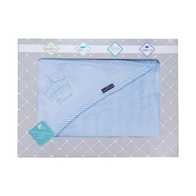 Prosop Din Fibra De Bambus Cu Gluga Pentru Bebelusi Si Copii, Hands-free, Prince Blue, 85x85cm Pjb21029