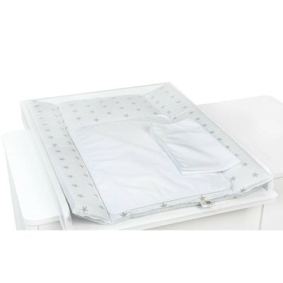 Saltea de infasat YappyNordWhite cu doua cearceafuri impermeabile, YappyKids, 73x55 cm, Alb BYNYAPPYNORDWHITE