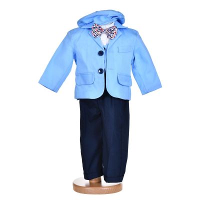 Costumas botez, bleu jucaus, 5 piese, Denikos® H010 NKO5859
