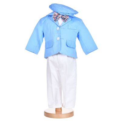Costumas botez baietel, bleu delicat, 5 piese, Denikos® H011 NKO5860