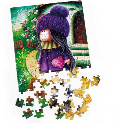 Puzzle Cute doll with an elephant, 23x30 cm, 120 piese De.tail DT100-04 BBJDT100-04_Initiala