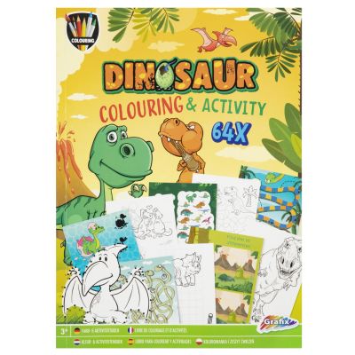 Carte de colorat cu activitati - dinozaur