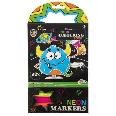 Carte de colorat cu carioci neon - monstrulet