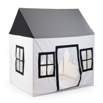 Casuta de joaca Childhome 125x95x145 cm Alb/Negru ERFCH-CHBH