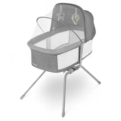 Lionelo - Patut balansoar Malin, 3 in 1, Pliabil, 0-9 kg, Geanta Transport, Asamblare Rapida, Ultra-Usor, Conform cu standardele europeane de securitate EN1130 si EN16890, Gri BYNLO-MALIN_GREY_STONE