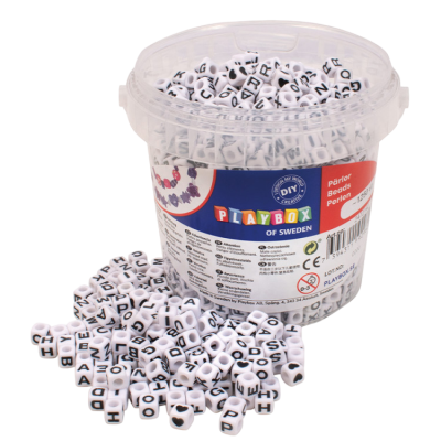 Set 12550 de margele cub de insirat cu litere, diametru 6.5 mm - okepb2472142