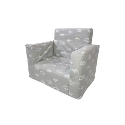 Fotoliu din burete pentru copii MyKids Coronite Gri 00086705