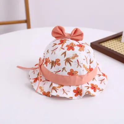 Palariuta pentru fetite - Orange flowers MDHAT385-2-pa02