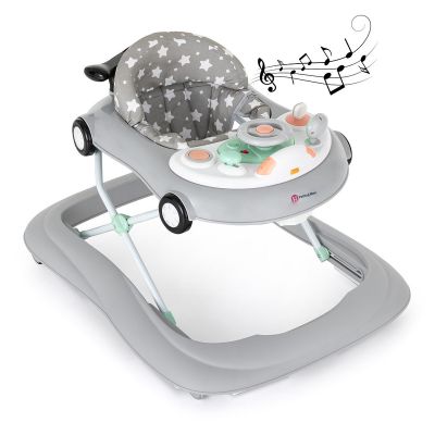 Petite&Mars - Premergator muzical cu panou interactiv si lumini Cabrio, Inaltime reglabila pe 3 pozitii, 6 luni+, Gri BYN857902