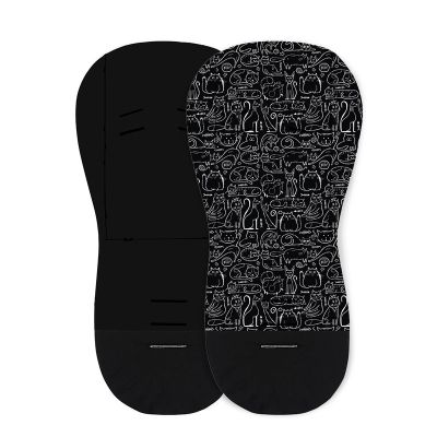 Petite&Mars - Salteluta pentru carucior din spuma cu memorie, Reversibila, Din bumbac, Design pisici, Negru BYN502116