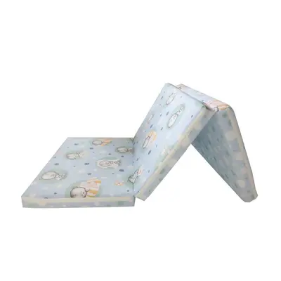 Saltea Pliabila Spuma Poliuretanica 120x60x5 cm -  Baby Teddy Blue 00086673
